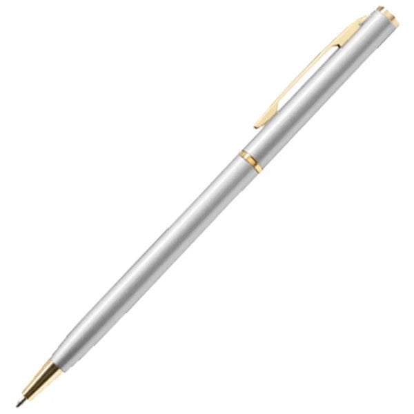 Slim Twist Metal Hotel Pen With Gold Trim