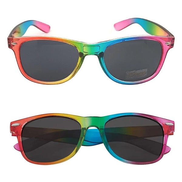 Rainbow Color Rectangle Frame Sunglass