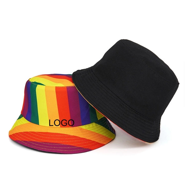 Packable Summer Travel Fisherman Rainbow LGBT Bucket Hat