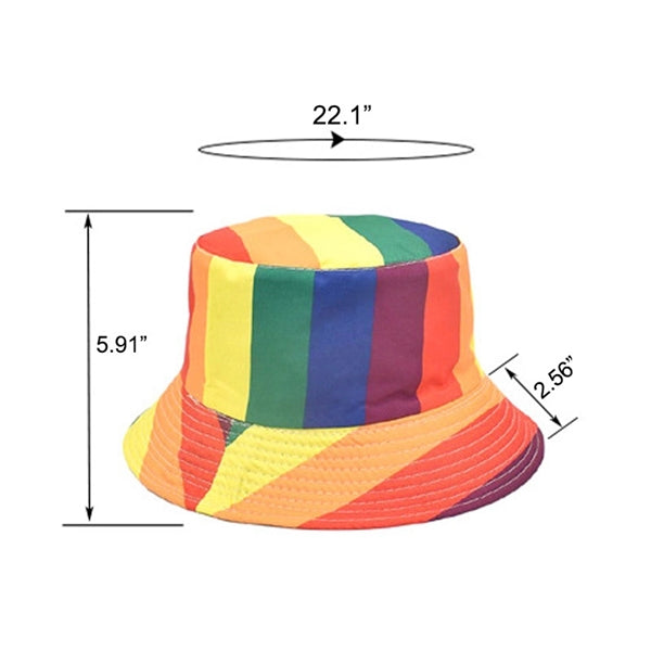 Packable Summer Travel Fisherman Rainbow LGBT Bucket Hat