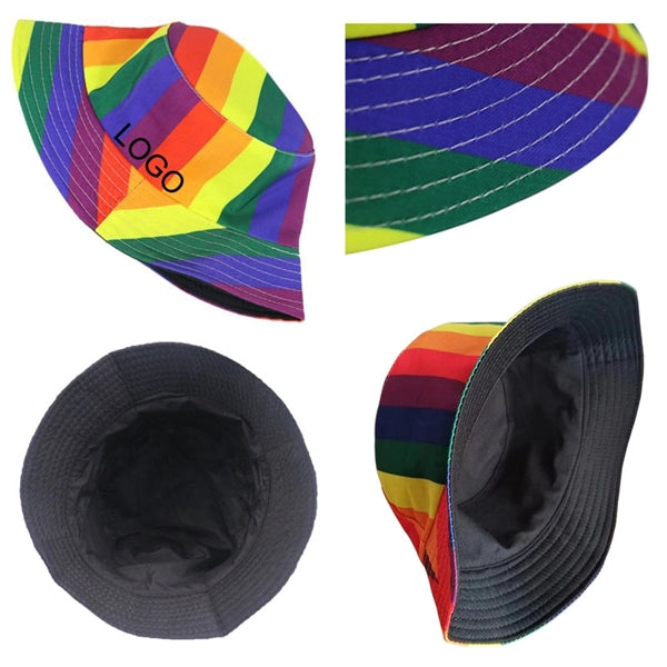 Packable Summer Travel Fisherman Rainbow LGBT Bucket Hat