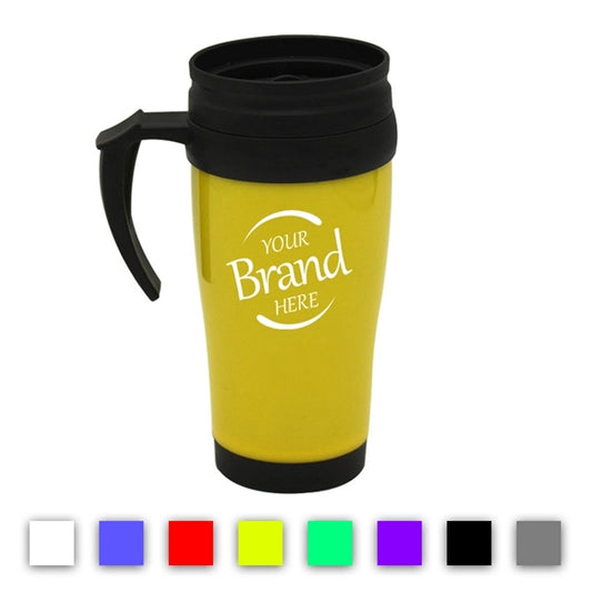 15 Oz Double Wall Plastic Insulated Travel Mug