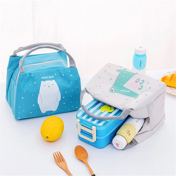 Cartoon Cute Lunch Bag Zipper Insulated Tote