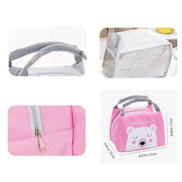 Cartoon Cute Lunch Bag Zipper Insulated Tote