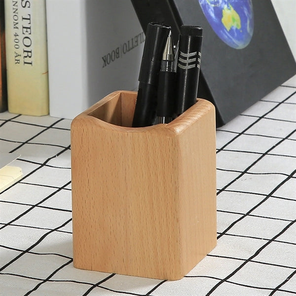 Natural Beech Wood Pen Holder
