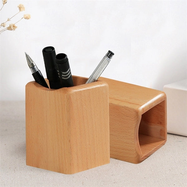 Natural Beech Wood Pen Holder