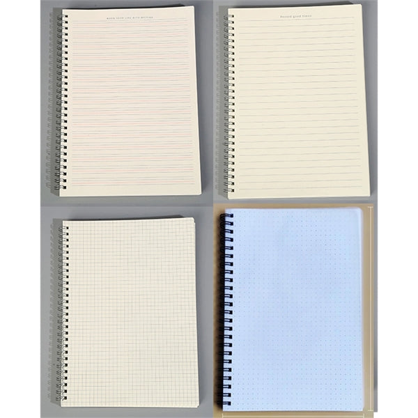 Dot Blank Graph Grid Lined Transparent Cover Spiral Notebook