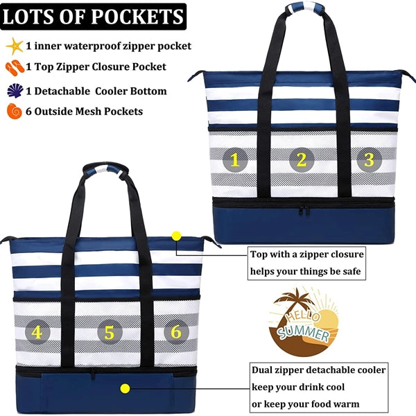 Beach Tote Bag with Cooler