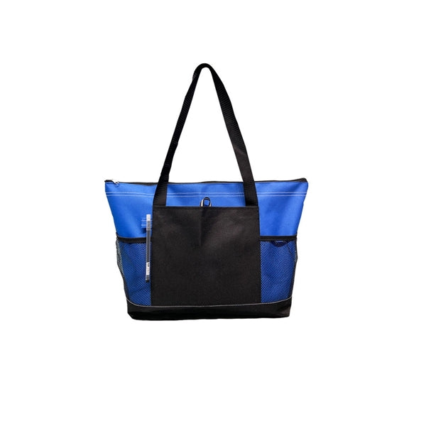 Oxford Zipper Tote Bag with Mesh Pockets