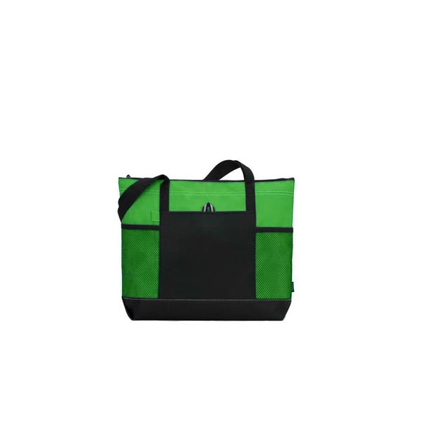 Oxford Zipper Tote Bag with Mesh Pockets