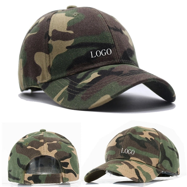 Camouflage Cotton Blend Twill 6 Panel Baseball Cap