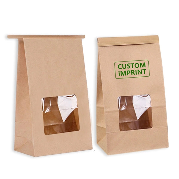 Kraft Tin Tie Bags with Clear Window