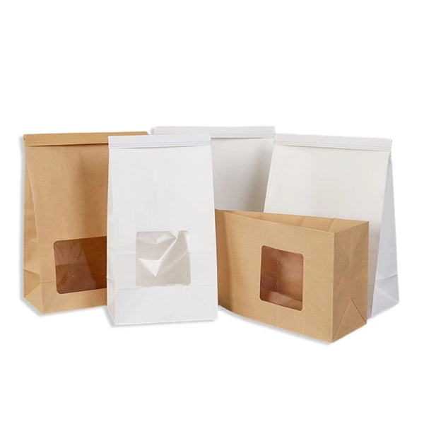 Kraft Tin Tie Bags with Clear Window