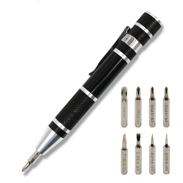 8 Bit Metal Screwdriver Tool Kit with Clip