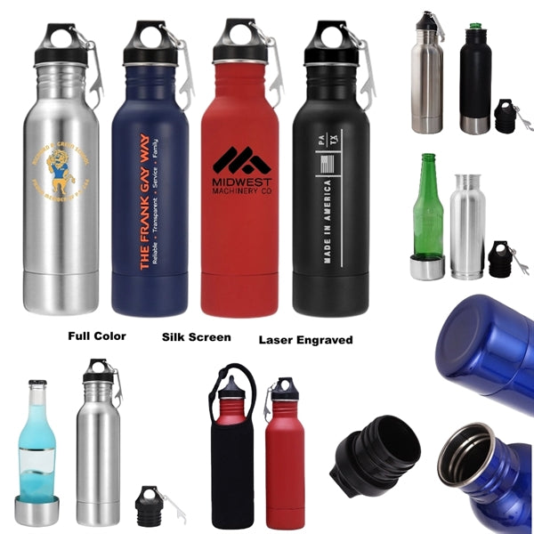 12 oz Stainless Steel Beer Can Bottle Cooler with Opener