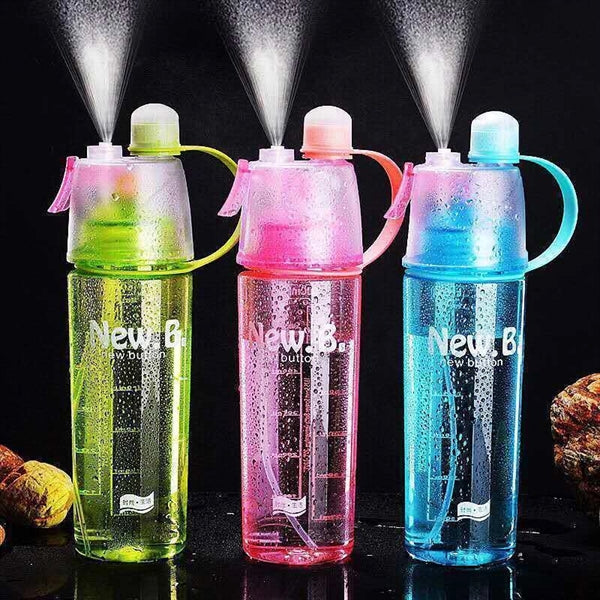 14/20 oz 2 in 1 Spray Drink and Mist Water Bottle With Straw