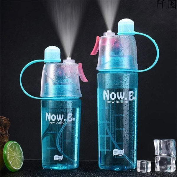 14/20 oz 2 in 1 Spray Drink and Mist Water Bottle With Straw
