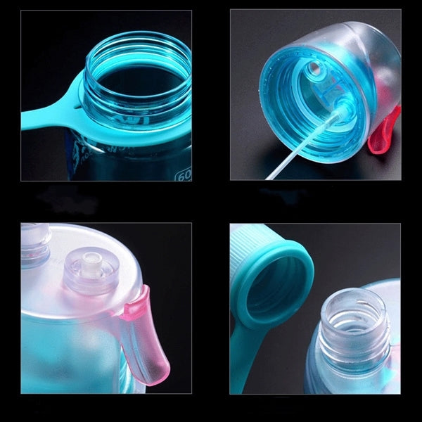 14/20 oz 2 in 1 Spray Drink and Mist Water Bottle With Straw