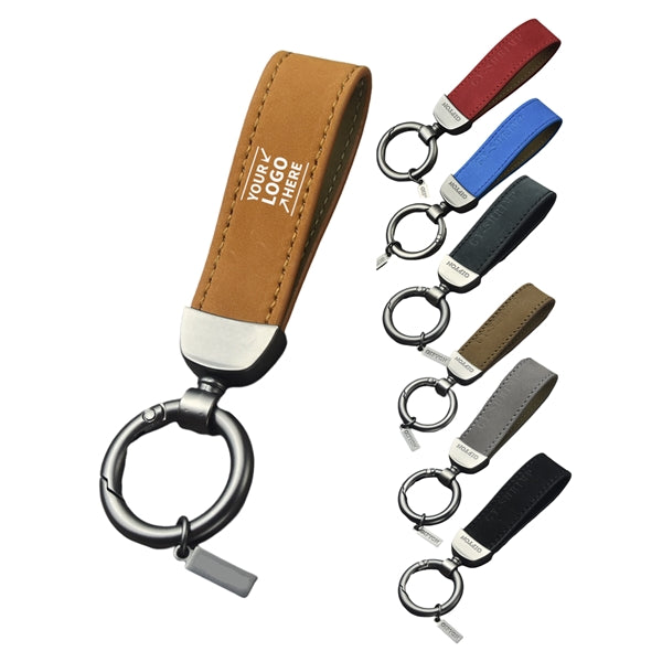 Premium Leather Keychain with Metal Ring