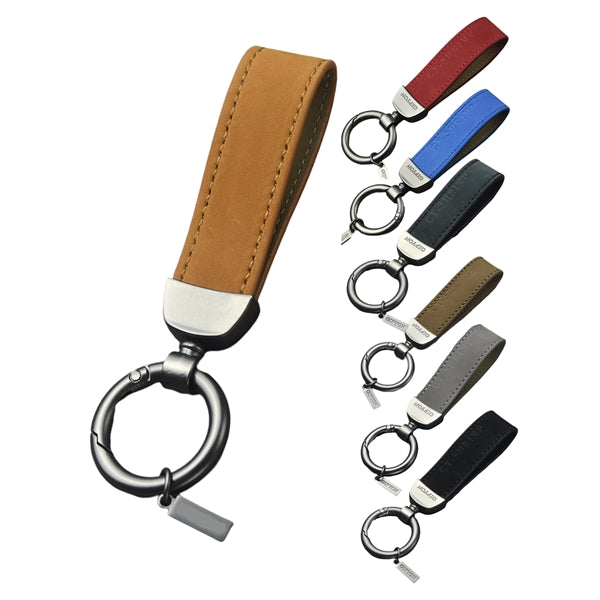 Premium Leather Keychain with Metal Ring