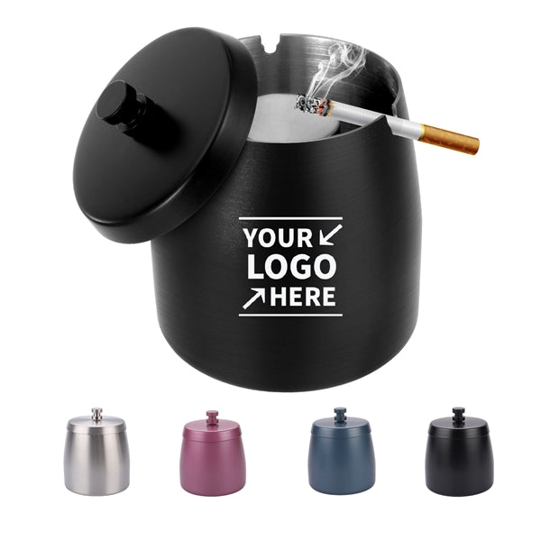 Stainless Steel Ashtray with Lid