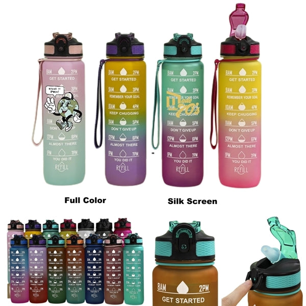 1 Litre 24 oz Tritan Water Bottle with StrawTime Maker