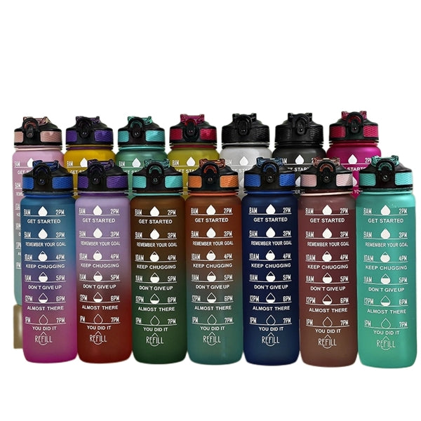 1 Litre 24 oz Tritan Water Bottle with StrawTime Maker