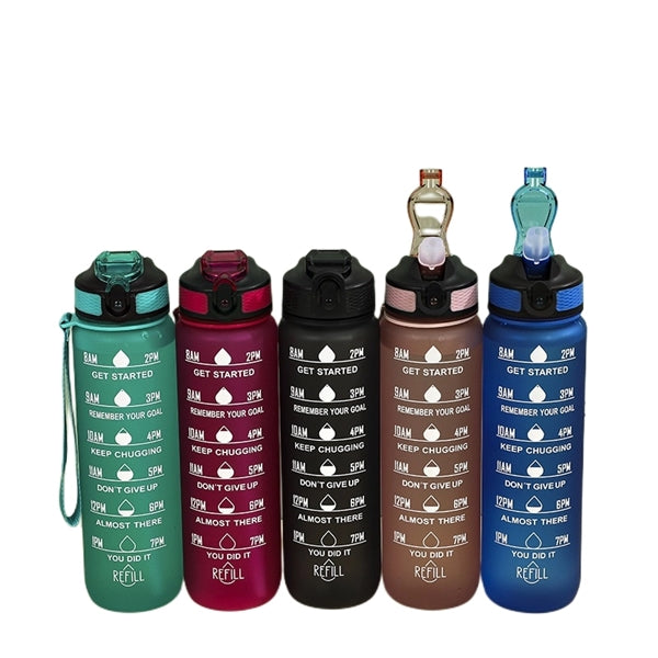 1 Litre 24 oz Tritan Water Bottle with StrawTime Maker
