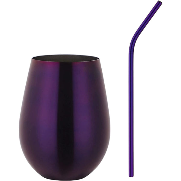 17oz Egg Shaped Tumbler With Straw