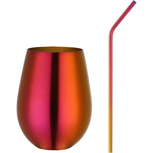 17oz Egg Shaped Tumbler With Straw