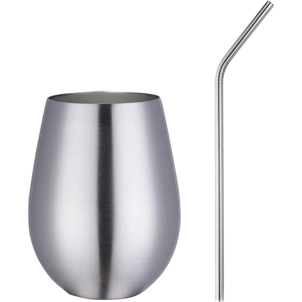 17oz Egg Shaped Tumbler With Straw
