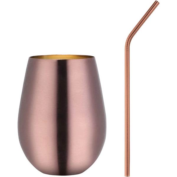 17oz Egg Shaped Tumbler With Straw