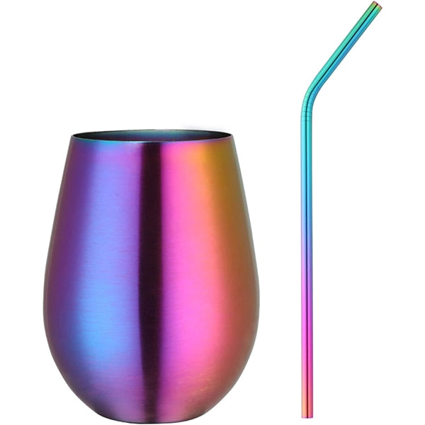 17oz Egg Shaped Tumbler With Straw
