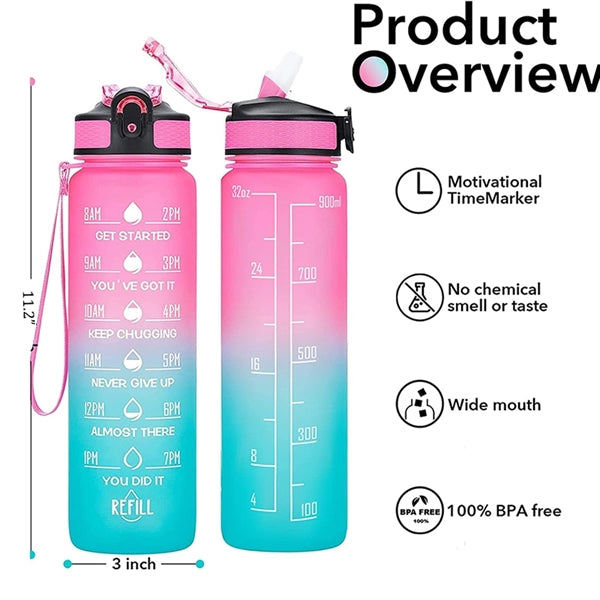 32 OZ Motivational Water Bottles