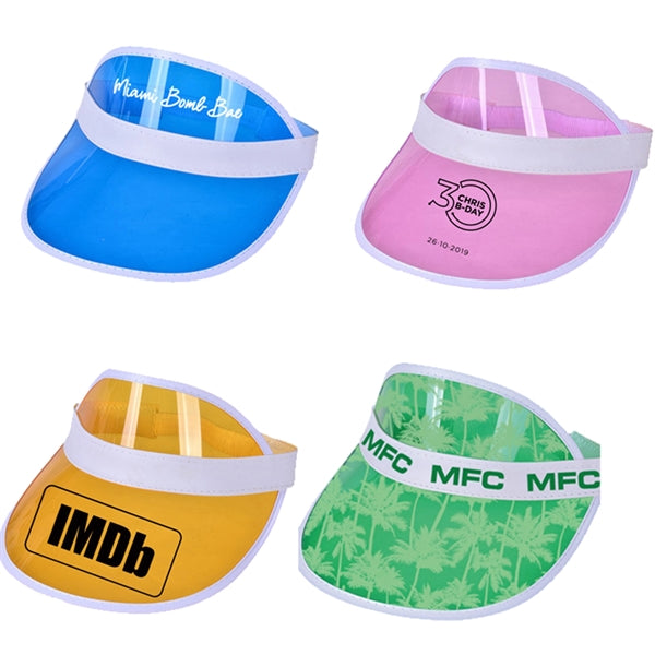 Clear Retro Vibes PVC Poker Visor