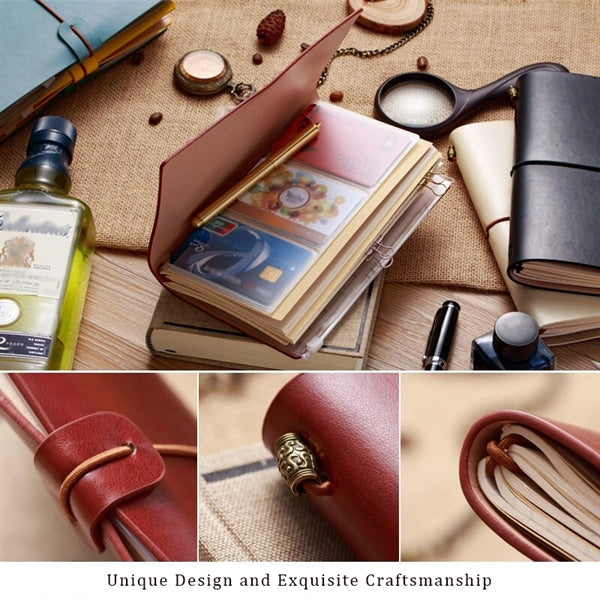 Vintage Leather Refillable Travel Journal Sketch Notebook