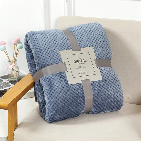 Waffle Textured Soft Throw Fleece Blankets