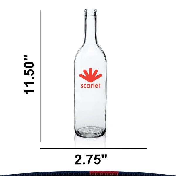 Ascle Glass Wine Bottle - 25 OZ.