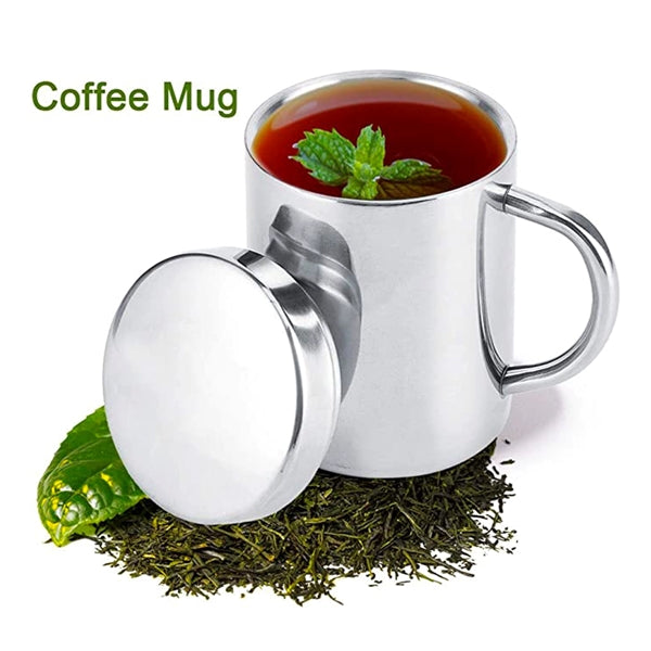 Stainless Steel Double Wall Mug With Lid
