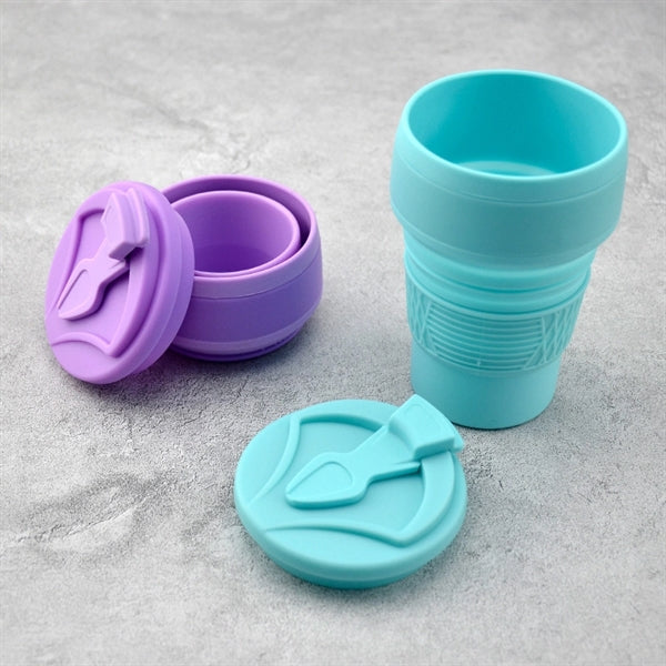11oz Silicone Folding Outdoor Cup Collapsible Car Coffee Mug