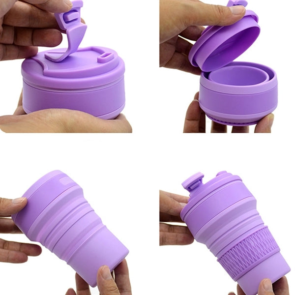 11oz Silicone Folding Outdoor Cup Collapsible Car Coffee Mug