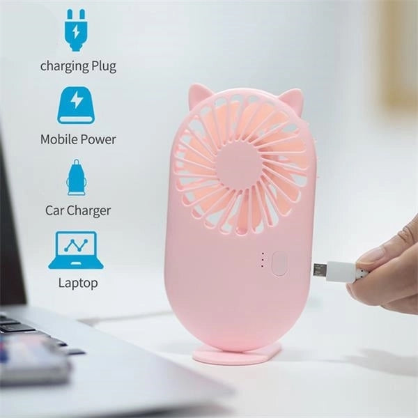 2 in 1 Mini Handheld Desk Cooling USB Fan