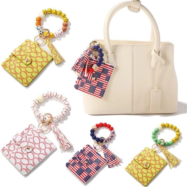 American Flag Card Bag Bracelet Key Chain
