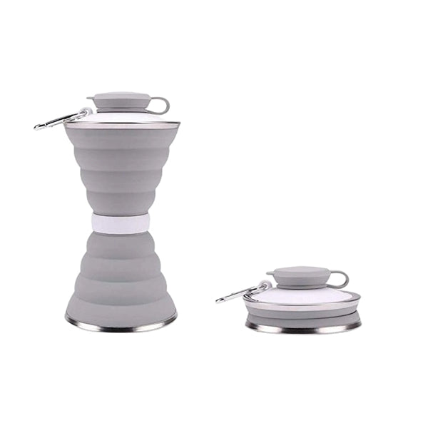500 ML Silicone Collapsible Water Bottle With Carabiner
