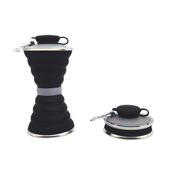 500 ML Silicone Collapsible Water Bottle With Carabiner