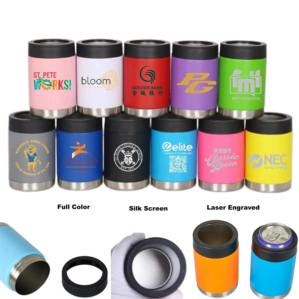 12/14 oz Double Wall Stainless Steel Insulated Can Cooler
