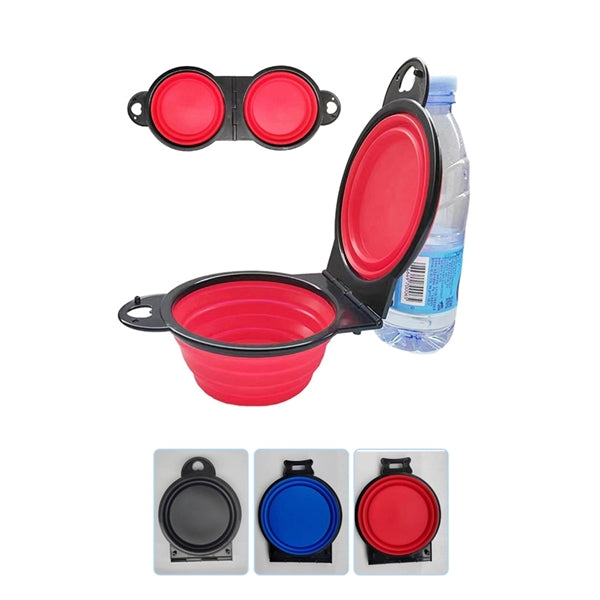 2 In 1 Foldable Pet Feeding Bowl Collapsible Double Dog Dish