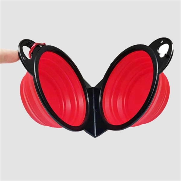 2 In 1 Foldable Pet Feeding Bowl Collapsible Double Dog Dish