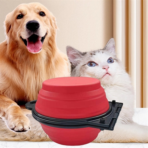 2 In 1 Foldable Pet Feeding Bowl Collapsible Double Dog Dish