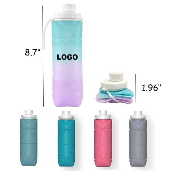 20oz Foldable Silicone Water Bottle